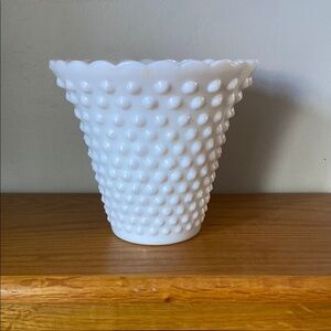 White Hobnail Milk Glass Vase